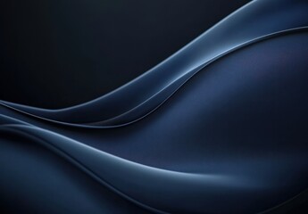 Obraz premium A close-up of the dark blue material, with a black background and a subtle gradient in light blue on top, representing an elegant fabric texture. 