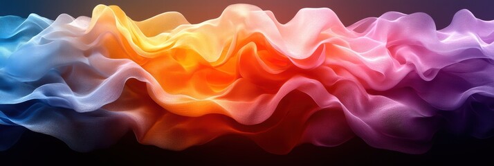 Fototapeta premium Vibrant waves of smooth multi-color gradients create a captivating visual experience