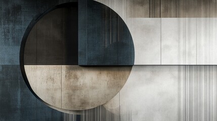 Abstract Geometric Concrete Wall Panel Design, Modern Architecture Interior
