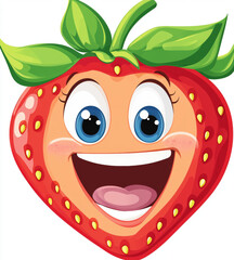 Adorable strawberry character illustrations with vibrant designs, expressive faces, and colorful accents in playful styles, perfect for logos or branding.