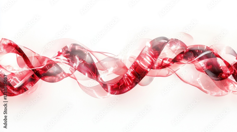 Poster mesmerizing abstract fluid wave motion with vibrant red and pink gradient backdrop