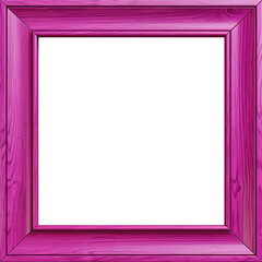 Pink wooden frame on a wall, blank photo frame, picture frame on white