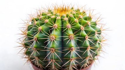 Fototapeta premium Close-up of a Spherical Cactus in a Pot