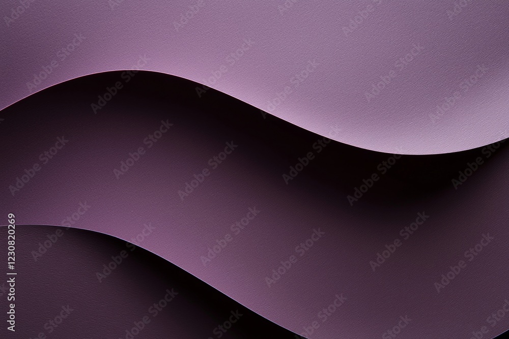 Poster purple textured paper is creating smooth waves, forming an abstract background design, ideal for web