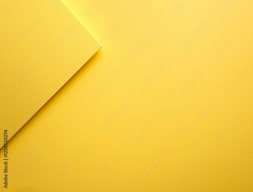Poster minimalist composition of two yellow paper shades forming an abstract geometric design with a diagon