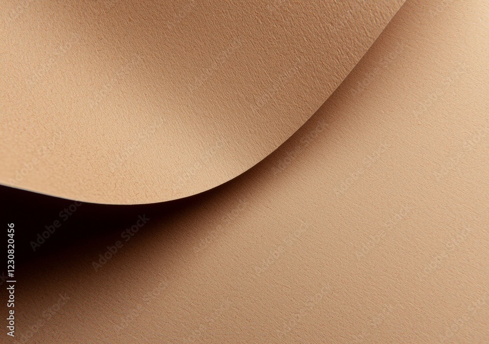 Poster smooth, beige textured paper gently curving creates an abstract and minimalist backdrop, offering an