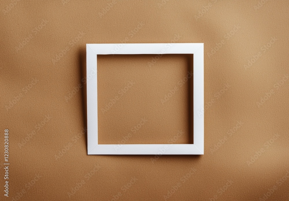 Poster white frame mockup resting on a brown craft paper background, offering a minimalist yet sophisticate