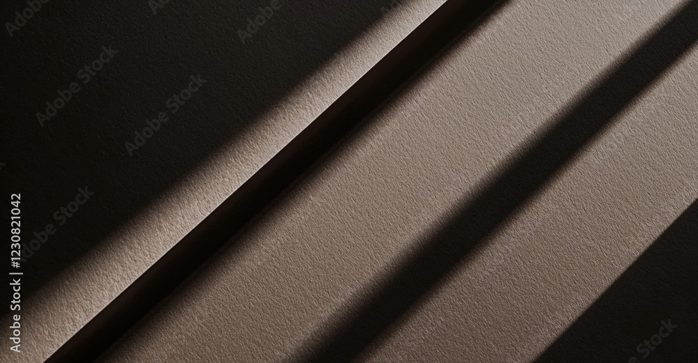 Poster diagonal light beams creating abstract shapes on textured brown paper, highlighting a captivating in