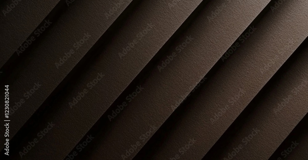 Poster diagonal lines created by dark brown textured paper sheets casting shadows and highlights, forming a