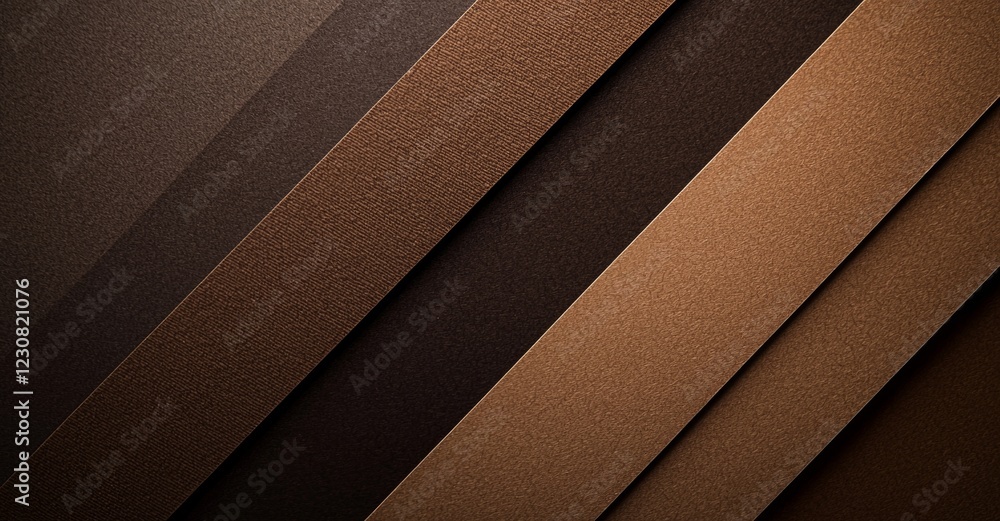 Poster diagonal stripes in varying shades of brown create a textured and visually appealing abstract backgr
