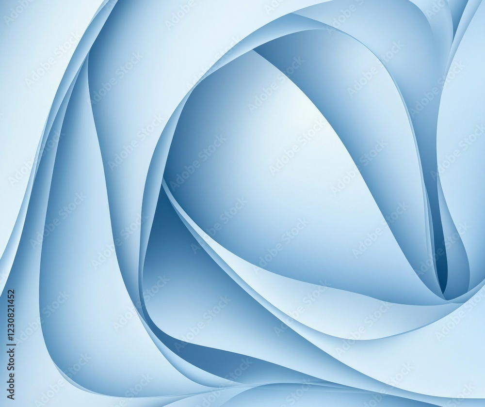 Aufkleber smooth, undulating lines in shades of blue create movement and depth, forming an abstract compositio