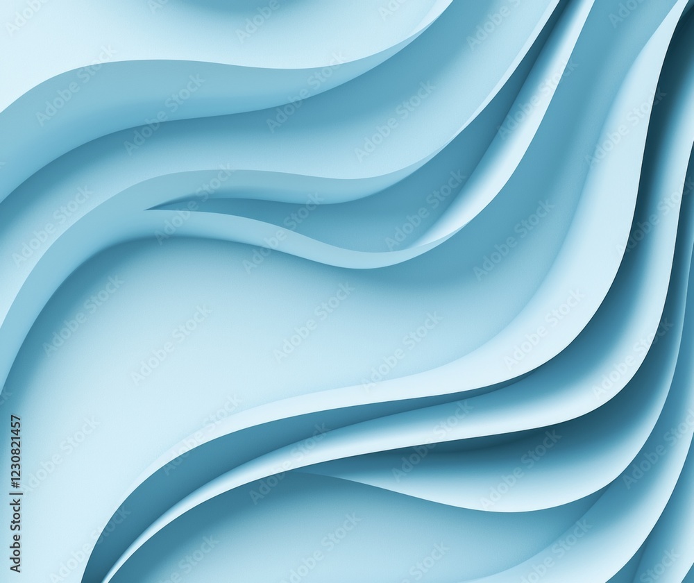 Poster smooth, flowing curves in a light blue hue create an elegant and visually captivating abstract backg