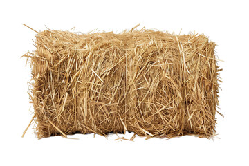 Hay Bale for Seasonal Decor Isolated on Transparent White Background Suitable for Autumn and Harvest Themes