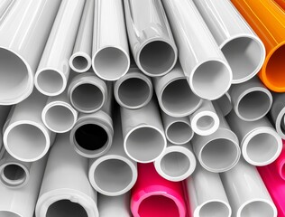 Highlighting the structural features of plastic pipes.