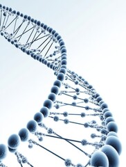 Isolated DNA Strand on White Background