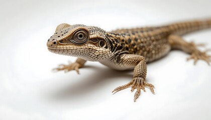Naklejka premium Close-up of a Speckled Lizard: Detailed Texture and Serene Pose