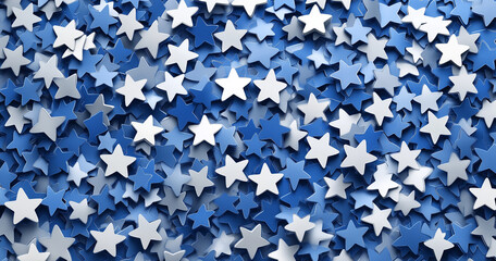 A night sky filled with scattered stars, designed in a simple style with white and blue tones, perfect for animation or video game graphics. The stars are set against an indigo gradient ba