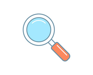 Clean, modern magnifying glass icon.  Perfect for websites, apps, or presentations needing a search, explore, or discovery element.  Versatile design suitable for various projects.