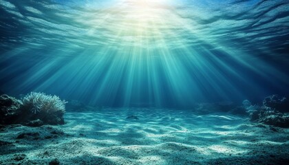 Fototapeta premium Explore the serene aquatic landscapes bathed in ethereal blue hues.