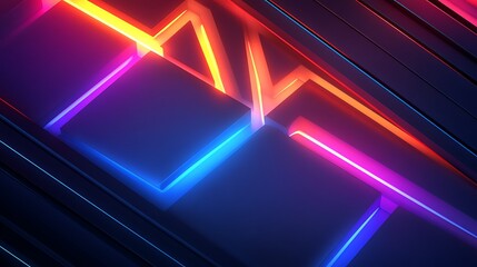 Neon vector polygonal design featuring smooth lighting and gradient colors emphasizing sleek lines and bright tones