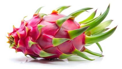 Fresh Dragon Fruit on White Background
