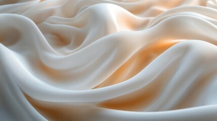 Fototapeta premium Flowing Orange Silk Fabric Texture. Generative AI