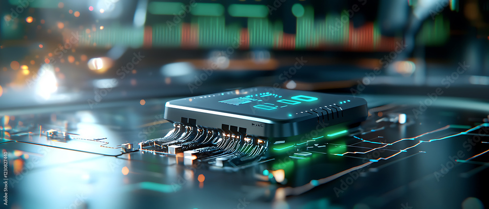 Poster futuristic digital lock technology innovative security concept high-tech environment close-up view g