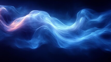 Obraz premium Abstract Blue Smoke Waves. Generative AI