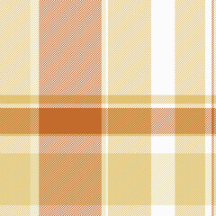 Customize background plaid texture, vintage check tartan vector. Collage fabric seamless textile pattern in white and amber colors.
