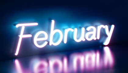 Neon Sign Displays the Word February