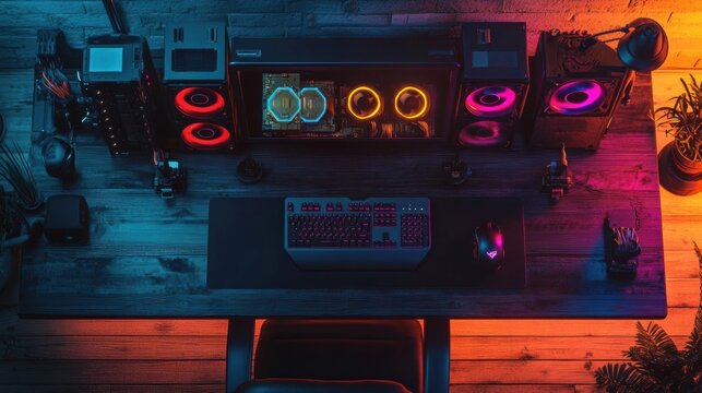 Ultimate Gaming Setup: RGB Lighting, High-End PC, and Gaming Accessories
