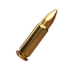 Golden Bullet Isolated on Transparent Background