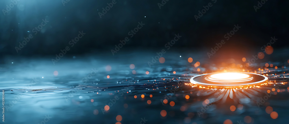 Poster holographic shield technology virtual blockchain environment digital art representation security vis