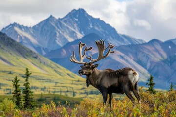 Obraz premium Moose in Its Natural Habitat in Alaska