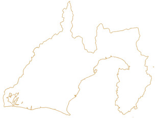 静岡県　地図　白　イラスト