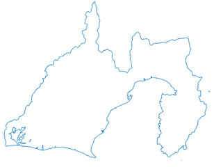 Obraz premium 静岡県 地図 白 イラスト