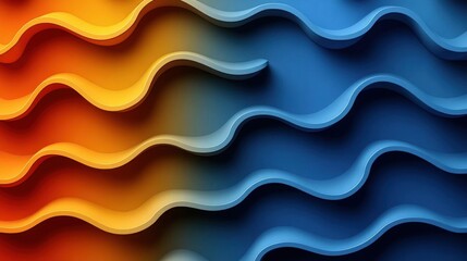 Abstract Wavy Background with Orange and Blue Gradient