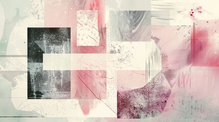 Pastel-themed social media design featuring abstract organic shapes, hand-drawn patterns, and soft gradients in a contemporary collage style