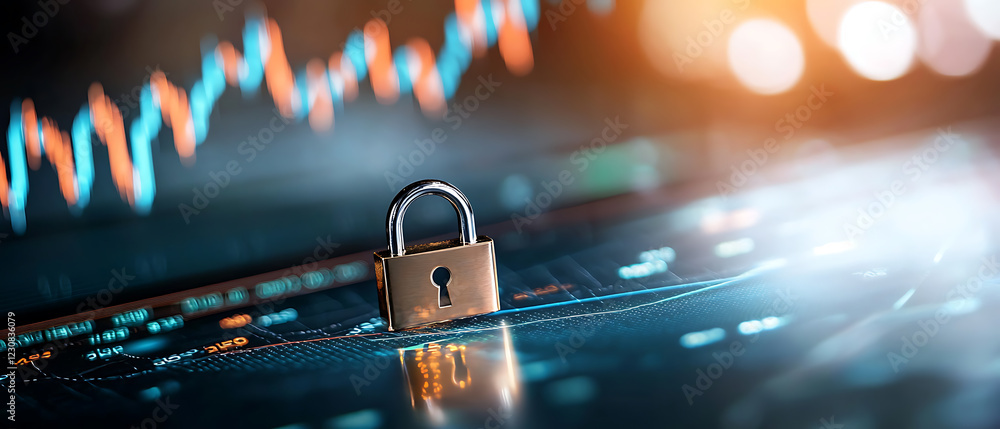 Poster digital security measures in trading graph analysis financial market insights infographic design hig