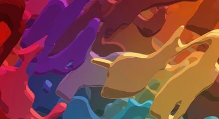 Chromatic Dragons: A captivating array of stylized dragon forms, each imbued with a vibrant hue from the rainbow spectrum, creating a mesmerizing display of fantasy and artistry.