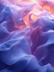 Obraz premium Flowing pastel fabric, sunset backdrop, textile texture, design element