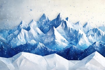 Frozen Mountain Landscape: A Geometric Winter Wonderland