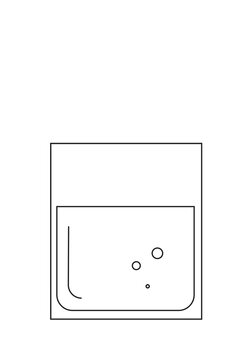 Outline of a glass with cocktail. Modern vector beverage design on white background. Cute drink icon in flat design. Transparent PNG for easy use in designs