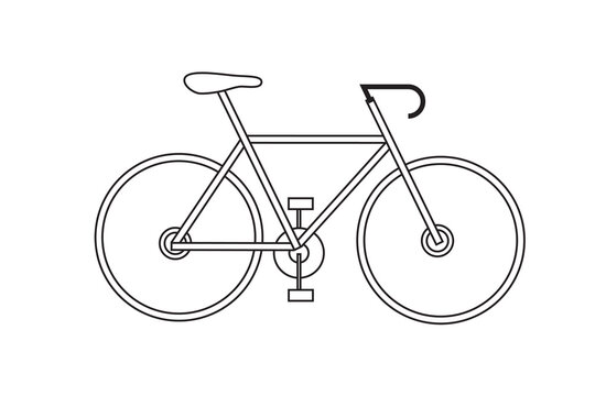 Outline of a bicycle, bike in a modern, flat design. Perfect for cycling, transportation, fitness, eco-friendly mobility, and outdoor adventure concepts. Sport and sustainability related graphics