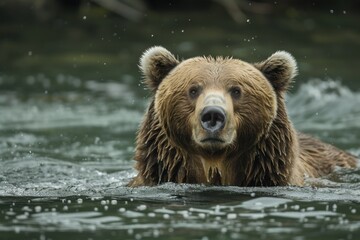 Fototapeta premium Grizzly Bear in Its Natural Habitat in Alaska