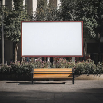 Square white trivision billboard mock up Empty tri vision bill board design mockup