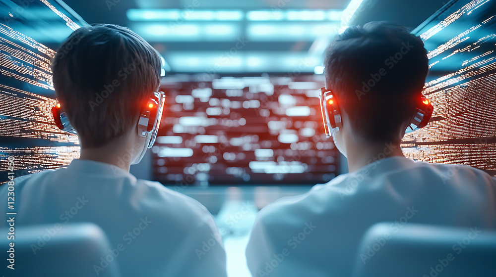 Poster cybersecurity measures enhancing health insurance interfaces virtual workspace digital art futuristi