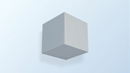 Fototapeta premium Futuristic metallic cube on gradient background minimalist design