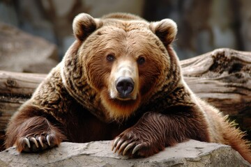 Obraz premium Grizzly Bear in Its Natural Habitat in Alaska