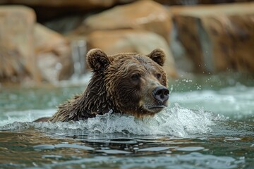 Obraz premium Grizzly Bear in Its Natural Habitat